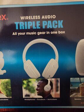 Memorex Triple Pack Headphones, Buds and Speaker
